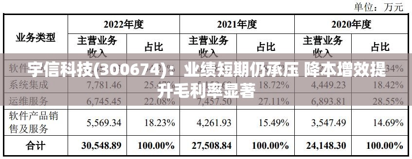 宇信科技(300674)：业绩短期仍承压 降本增效提升毛利率显著