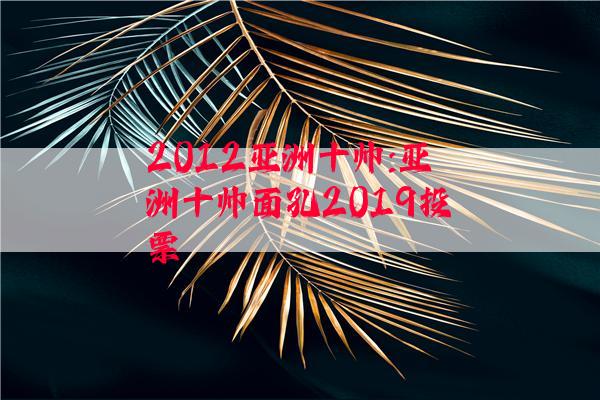 2012亚洲十帅:亚洲十帅面孔2019投票